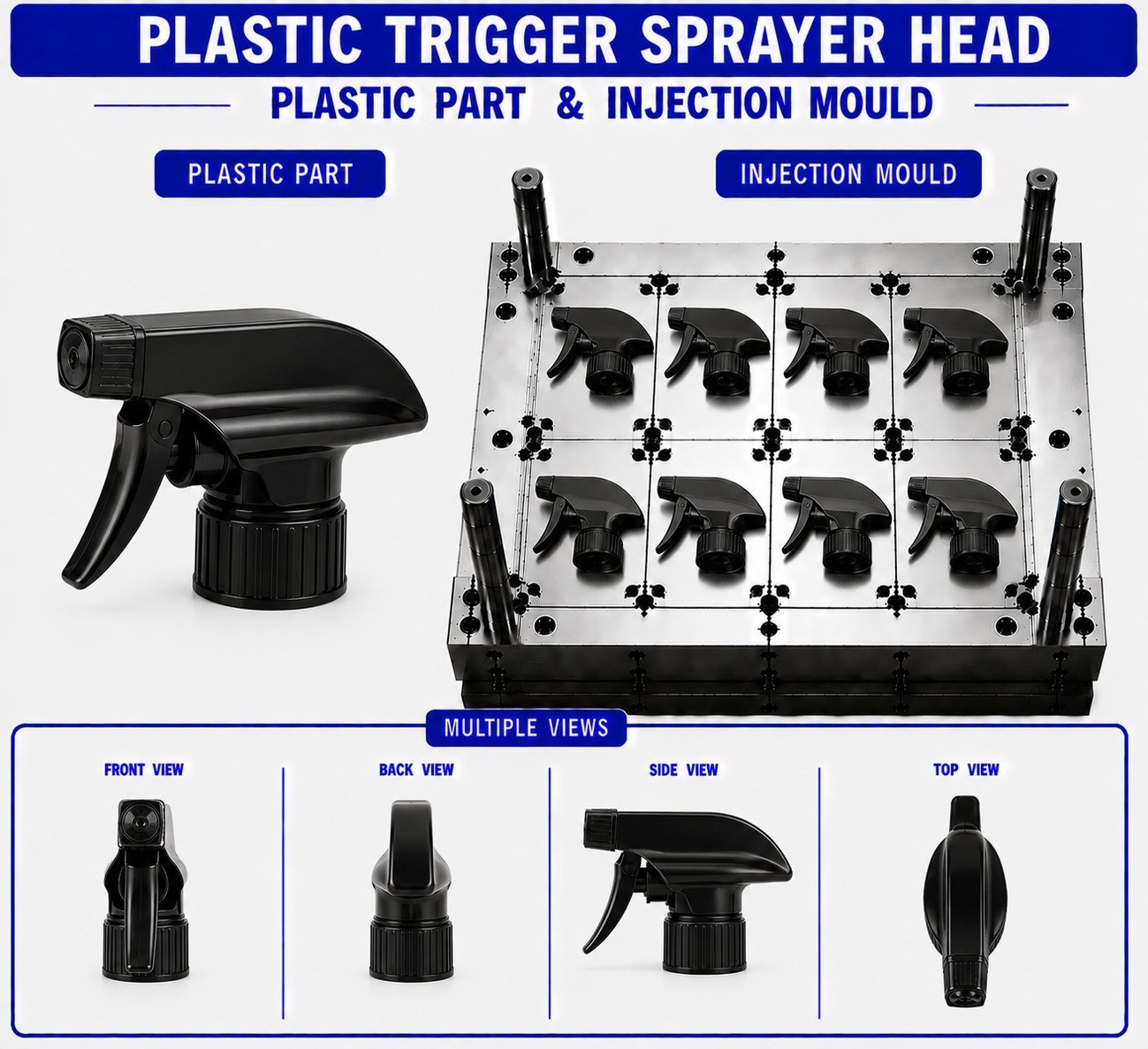 Plastic Trigger Sprayer Head Mould and Moulding Service